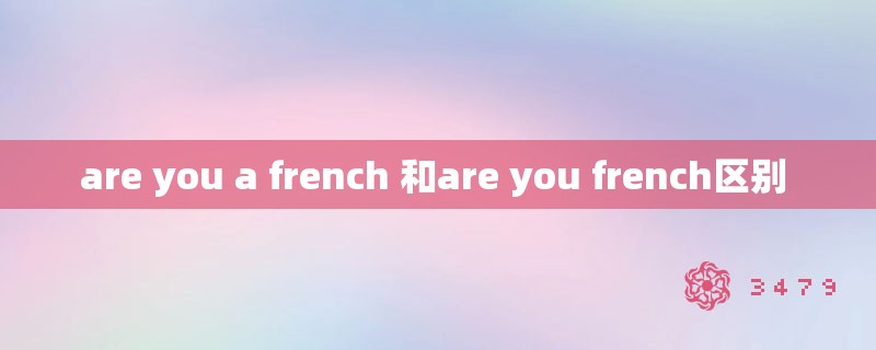 are you a french 和are you french区别 